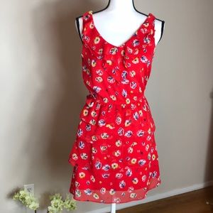 Red Spring Flower Dress